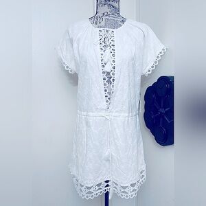 Lost + Wander White Plunge Neck Sundress